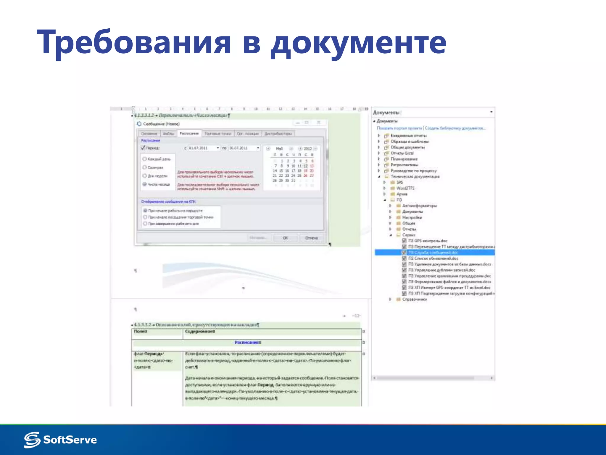 Требования в документе 
 