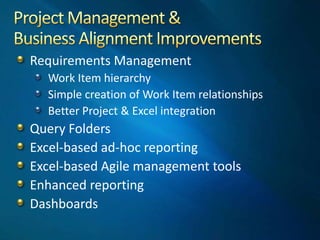 Detailed quality reporting