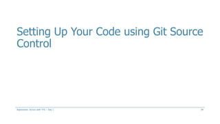 Setting Up Your Code using Git Source
Control
34Aspenware: Scrum with TFS – Day I
 