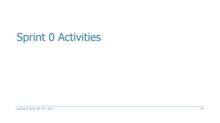 Sprint 0 Activities
49Aspenware: Scrum with TFS – Day I
 