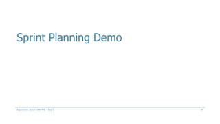 Sprint Planning Demo
64Aspenware: Scrum with TFS – Day I
 