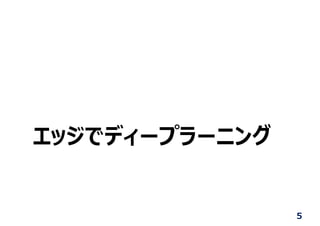 エッジでディープラーニング
5
 