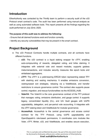 O33 Code TFY Liquid Staking (o33) Protocol – Smart Contract Security Audit ...