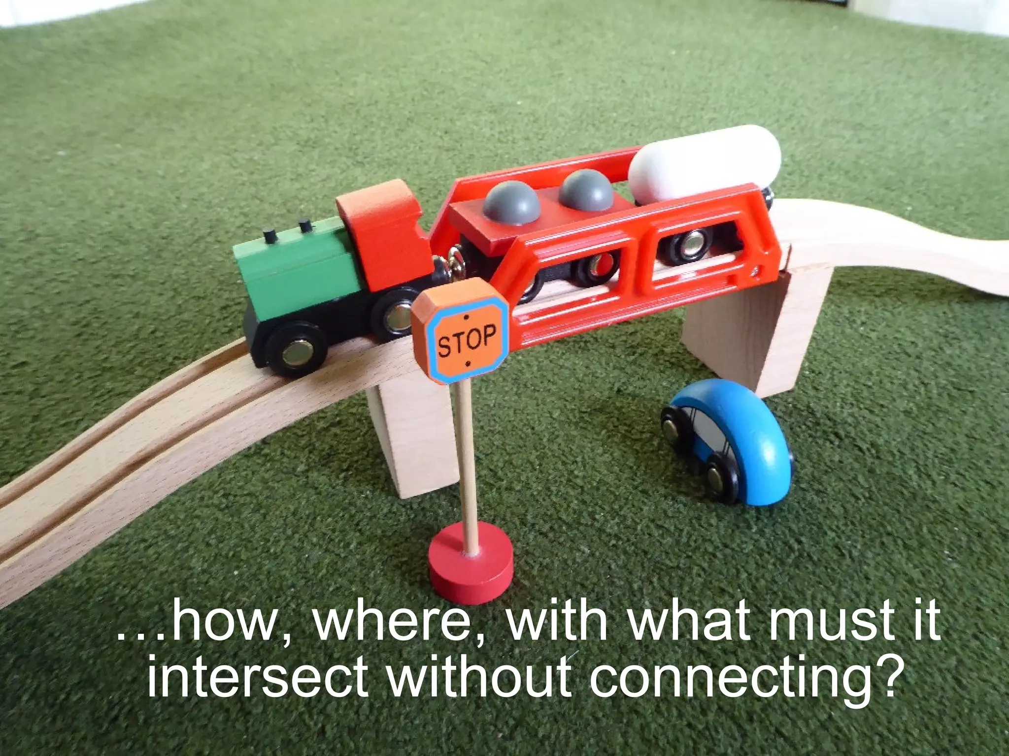 …how, where, with what must it
intersect without connecting?
 
