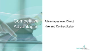 Advantages over Direct
Hire and Contract Labor
Competitive
Advantages
 