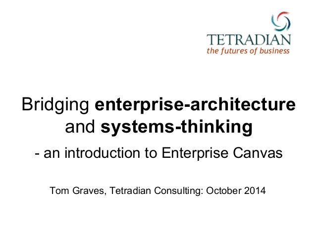 the futures of business 
Bridging enterprise-architecture 
and systems-thinking 
- an introduction to Enterprise Canvas 
T...