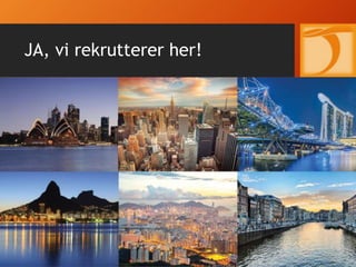 Noen av våre prosjekter
Bransje Stillinger
Entreprenørselskap Bygg & Anlegg Sr. Kalkulatører
Driftsledere
Plassjefer
Prosjektledere
Prosjekteringsledere
Engineering Ledere
Energisektoren Elkraft Adm. Dir.
Prosjektledere
Ingeniører
Fast Food Kjede Detaljhandel Franchisetakere
Næringsmiddelindustri Leverandører Næringsmiddel Key Account Managers
Internasjonalt B2B Salg Solkskjerming
Automasjon
Salgssjefer No-Sve-Dk
Logistikk selskap Transport og Logistikk Air forwarders
Airfreight Managers
Field Sales
KAMs
Team Leaders
Traffic Managers
 