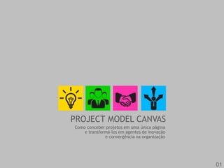 PROJECT MODEL CANVAS 
Como conceber projetos em uma única página 
e transformá-los em agentes de inovação 
e convergência na organização 
01 
 