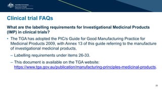TGA Presentation: TGA’s Role in Clinical Trials Regulation and ...