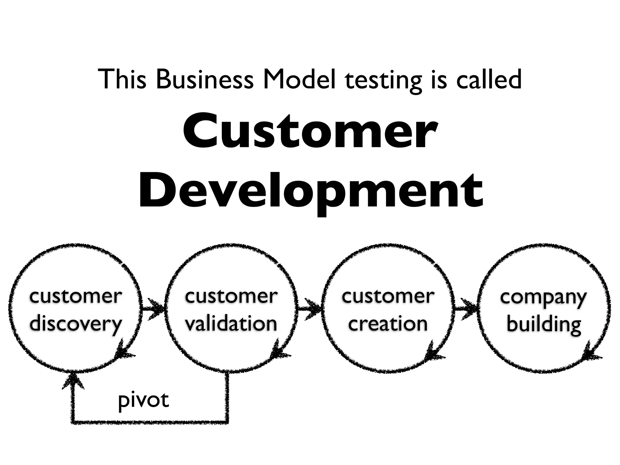 This Business Model testing is called

             Customer
            Development
customer        customer     customer    company
discovery       validation    creation    building


        pivot
 