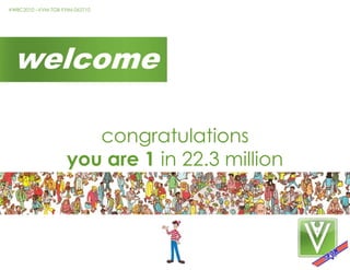 welcomecongratulationsyou are 1 in 22.3 million