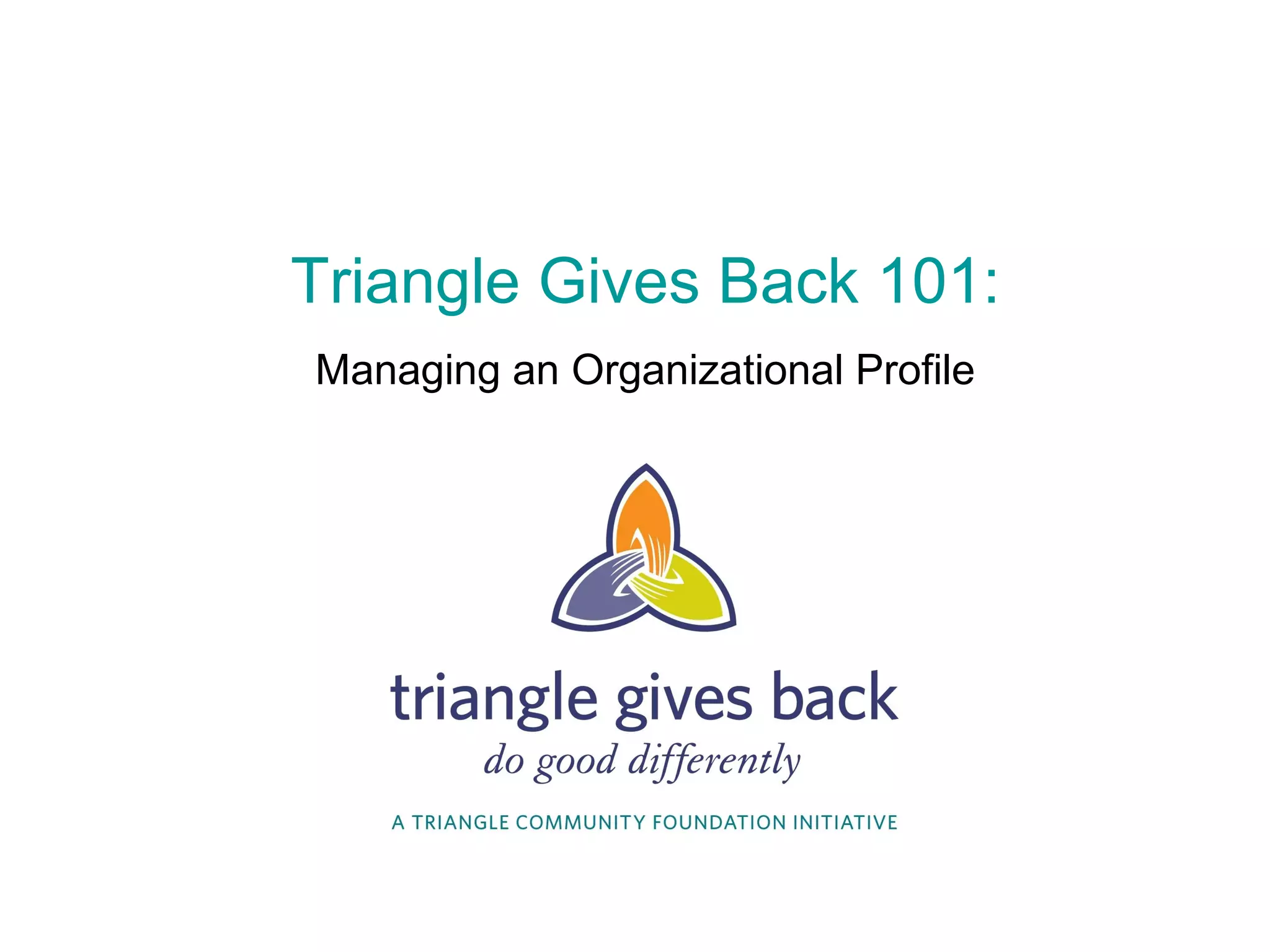 Triangle Gives Back October Webinar | PPT
