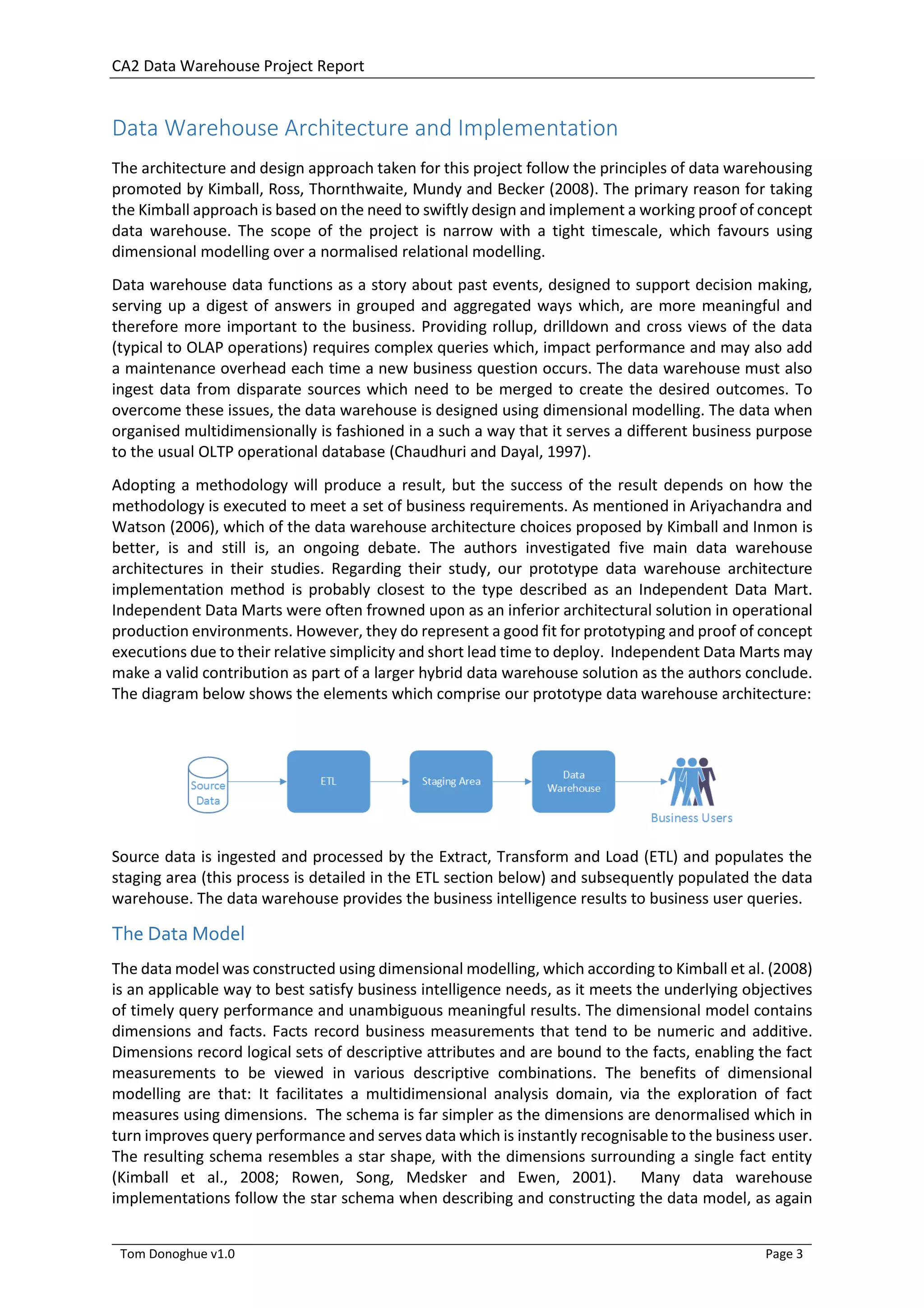 Data Warehouse Project Report | PDF | Databases | Computer Software and ...