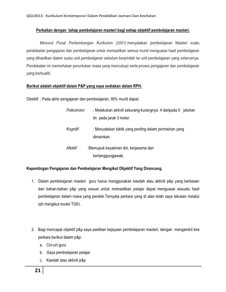 Tgfu Satu Pembaharuan Dalam Pendidikan Jasmani