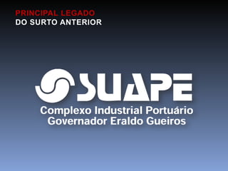 ANTECEDENTES 
INDUSTRIALIZAÇÃO 
CID SAMPAIO 
1959 
 