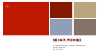 + 
The Digital Workforce 
The Global Innovation in the Field of Marketing – Adamson University 
Jason Cruz | jsncruz.com 
MRM//McCann Manila 
 
