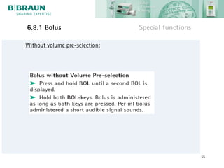 6.8.1 Bolus                     Special functions

Without volume pre-selection:




                                                    55
 