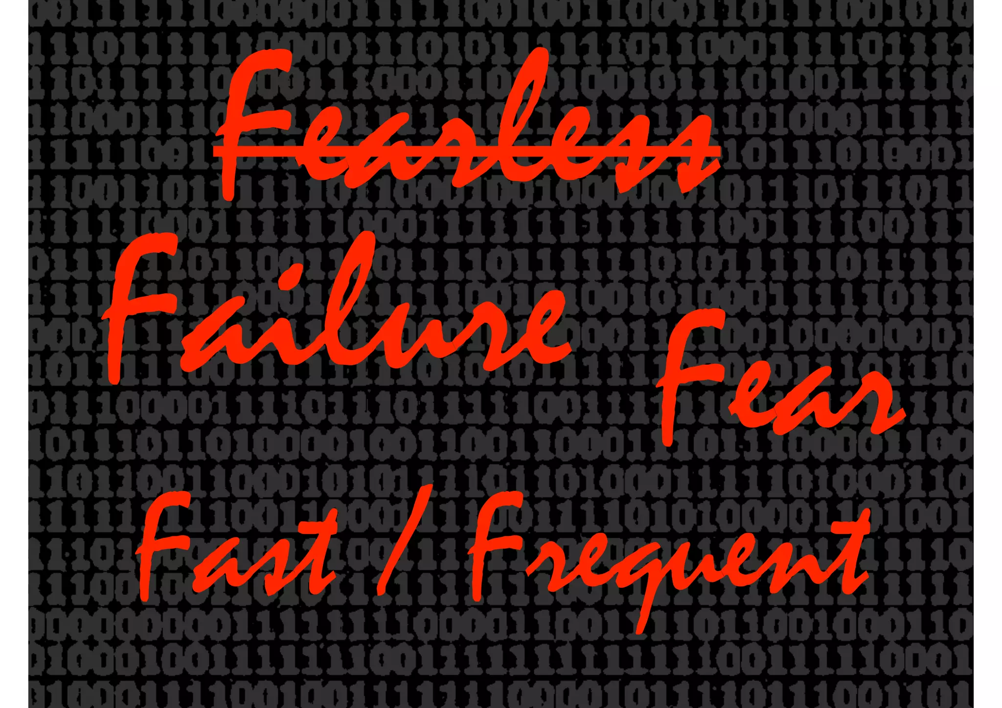 Failure Fear
Fast / Frequent
Fearless
 