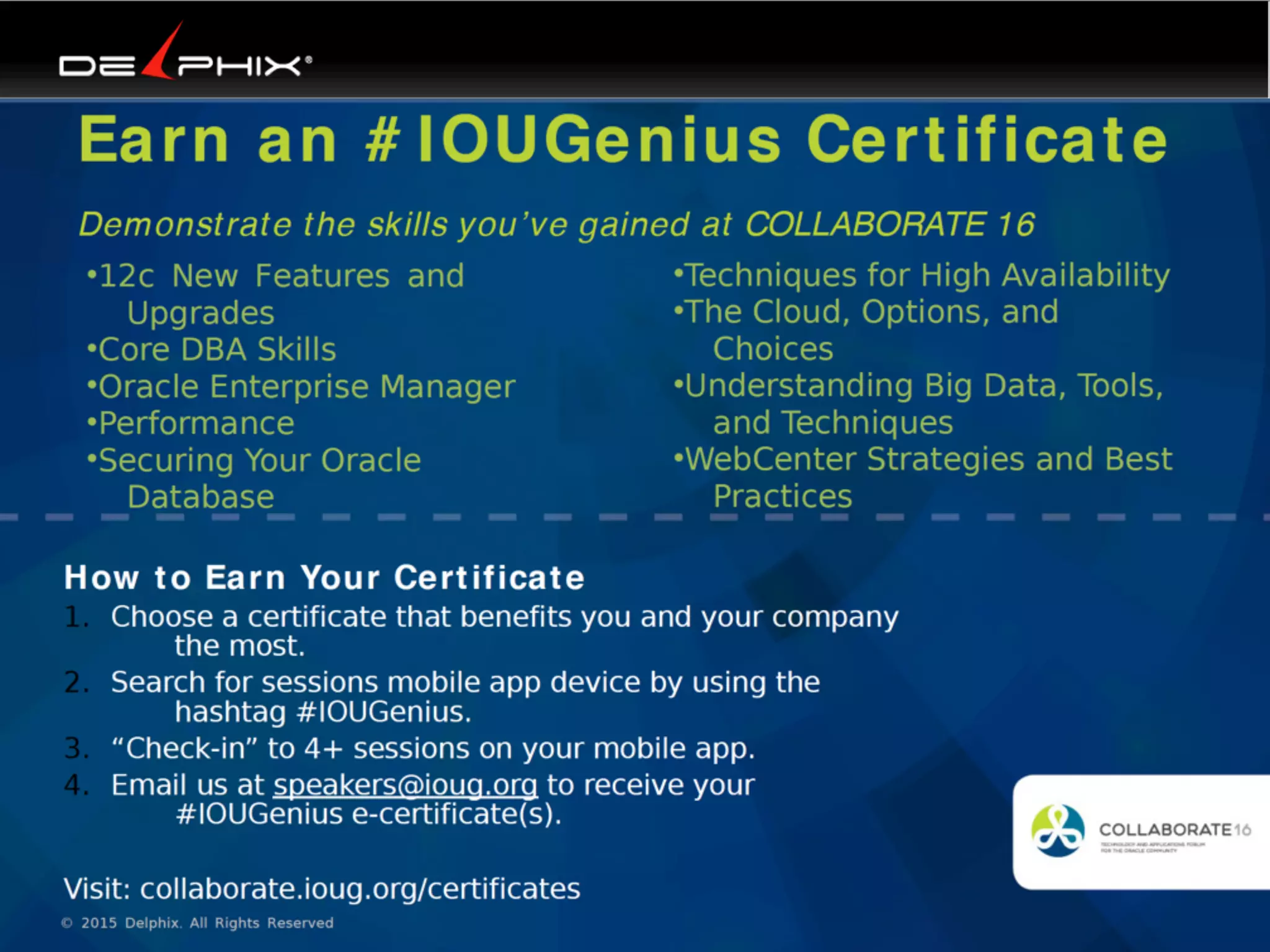 © 2015 Delphix. All Rights Reserved
 