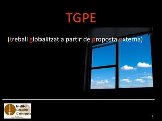 TGPE
(treball globalitzat a partir de proposta externa)
1
 