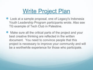 Tg Project Example TechGirls project planning | PPT