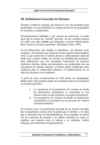 Teoria General de Sistemas