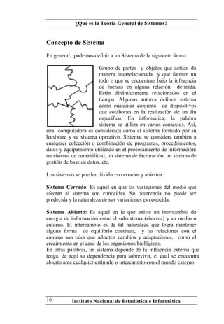Teoria General de Sistemas