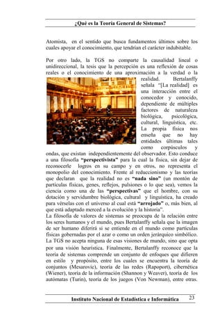 Teoria General de Sistemas