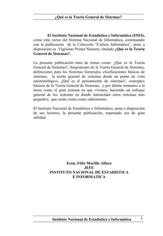 Teoria General de Sistemas