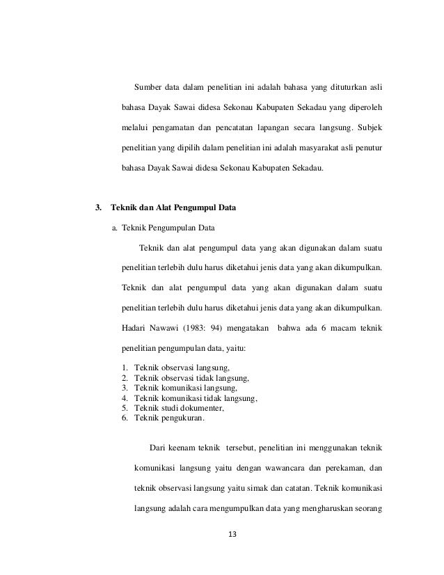 Analisis Fonetik Dan Fonemik Bahasa Dayak Sawai Desa Sekonau Kecamata