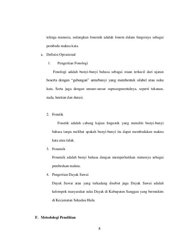 Analisis Fonetik dan Fonemik Bahasa Dayak Sawai Desa 