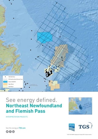 © 2017 TGS-NOPEC Geophysical Company ASA. All rights reserved.
See the energy at TGS.com
Newfoundland
and Labrador
Content may not reflect National Geographic's current map policy. Sources: National Geographic, Esri, DeLorme, HERE, UNE
See energy defined.
Northeast Newfoundland
and Flemish Pass
INTERPRETATION PROJECTS
 