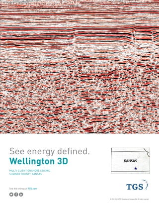 See the energy at TGS.com
Spec sheet
Click to place
your Image
WELLINGTON COMPLEX 3D
MULTI-CLIENT 3D SURVEY 400.4 mi2
Sumner County, Kansas
 