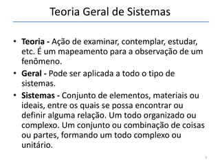 Teoria Geral de Sistemas | PDF