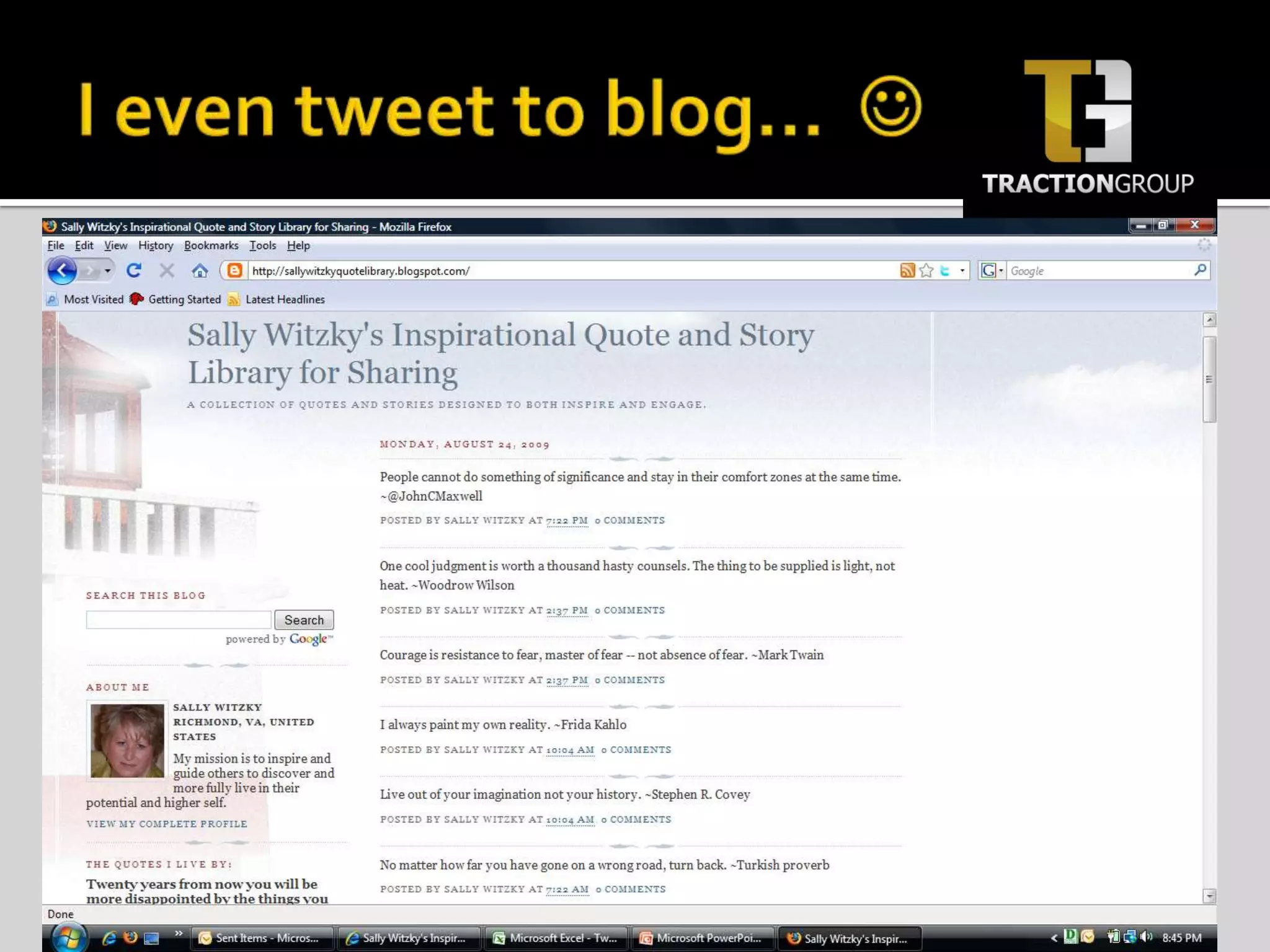 I even tweet to blog…  