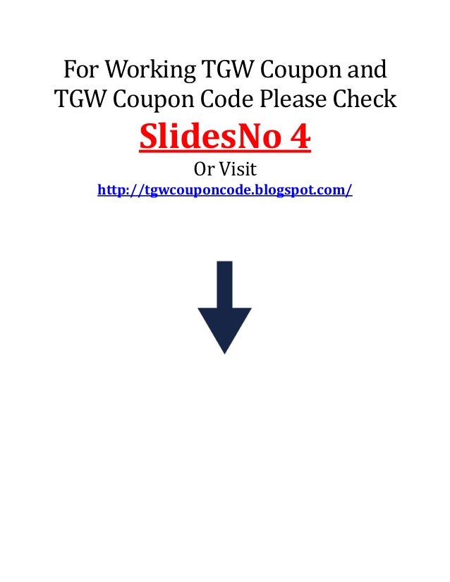 Tgw coupon code