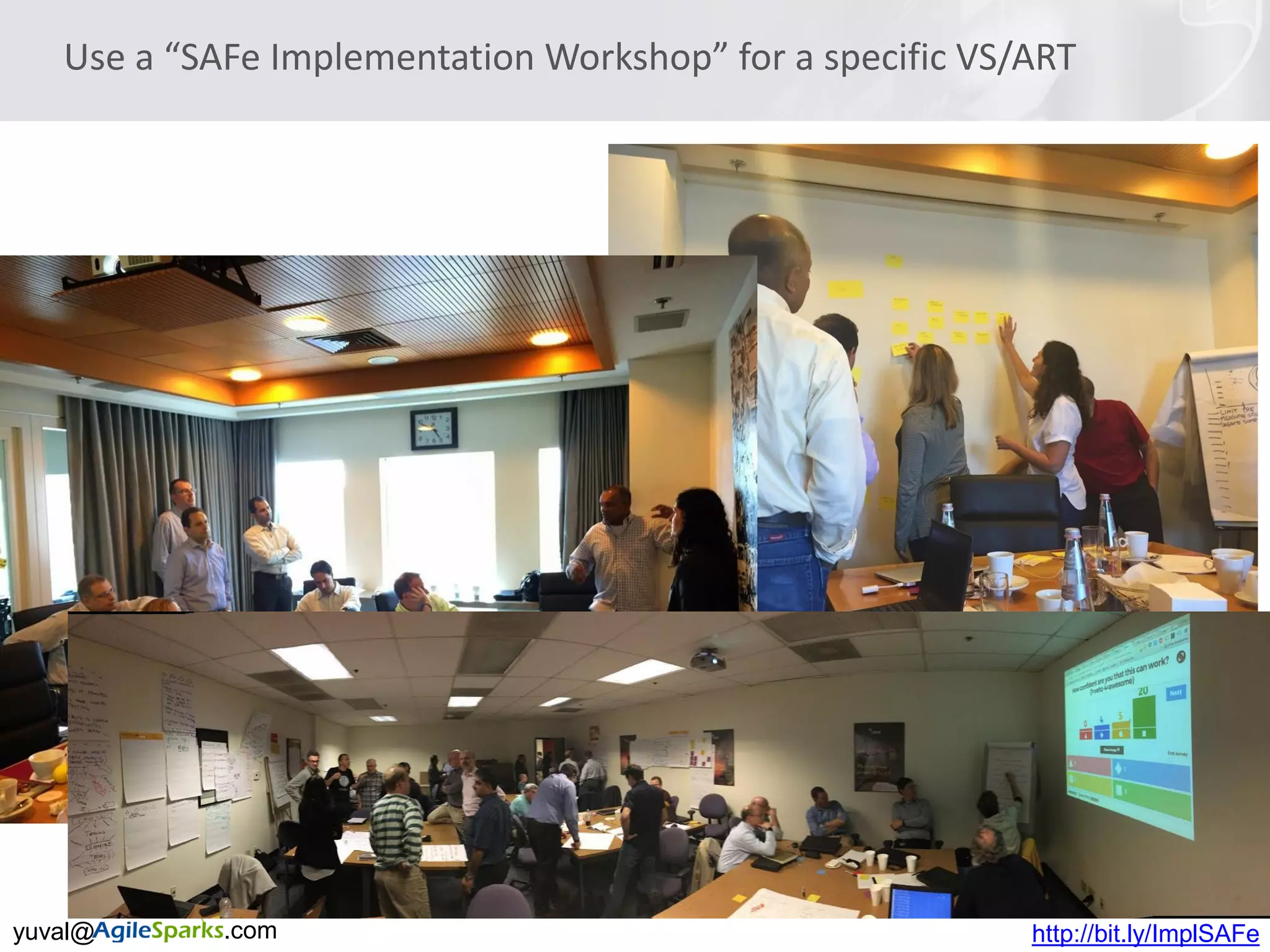 yuval@ .com
Use a “SAFe Implementation Workshop” for a specific VS/ART
http://bit.ly/ImplSAFe
 