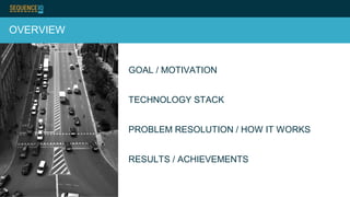 GOAL / MOTIVATION
TECHNOLOGY STACK
PROBLEM RESOLUTION / HOW IT WORKS
RESULTS / ACHIEVEMENTS
OVERVIEW
 