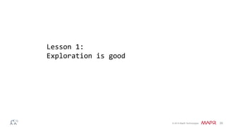© 2014 MapR Technologies 20
Lesson 1:
Exploration is good
 