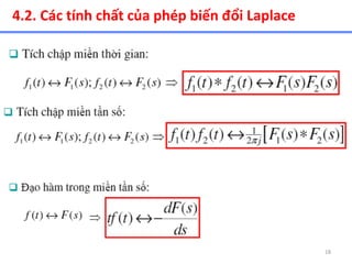 18
4.2. Các tính chất của phép biến đổi Laplace
 