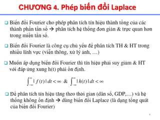 4
CHƯƠNG 4. Phép biến đổi Laplace
 