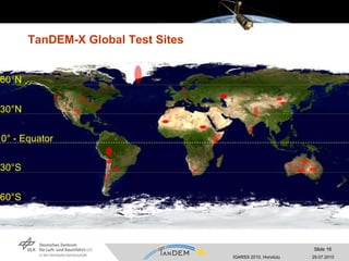 TanDEM-X Global Test Sites 0° - Equator 30°N 60°N 30°S 60°S 