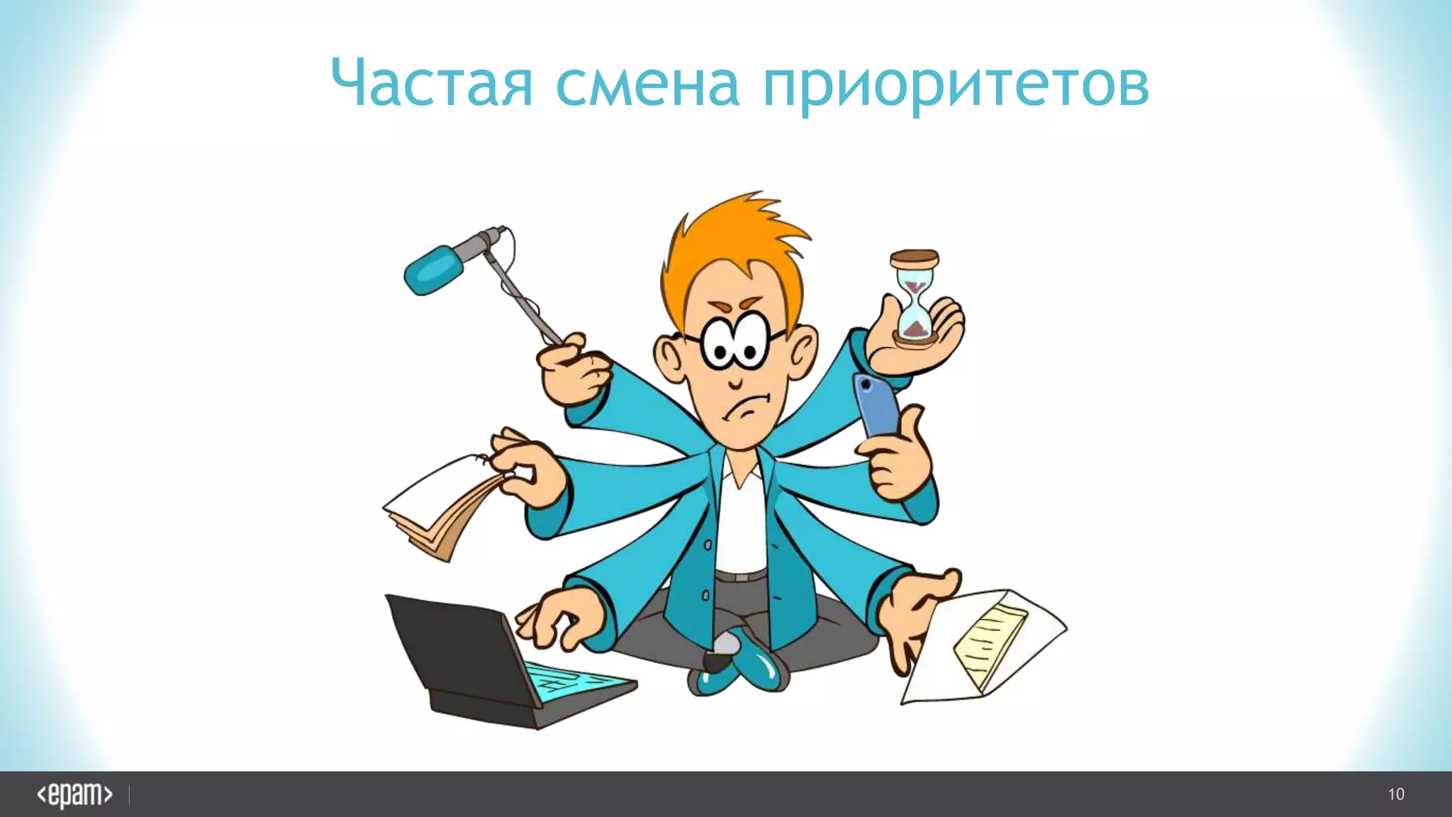 10CONFIDENTIAL
Частая смена приоритетов
 
