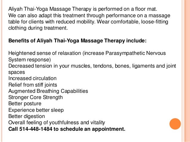 Thai Yoga Massage Spa In Montreal Aliyah Massage Therapy Centre