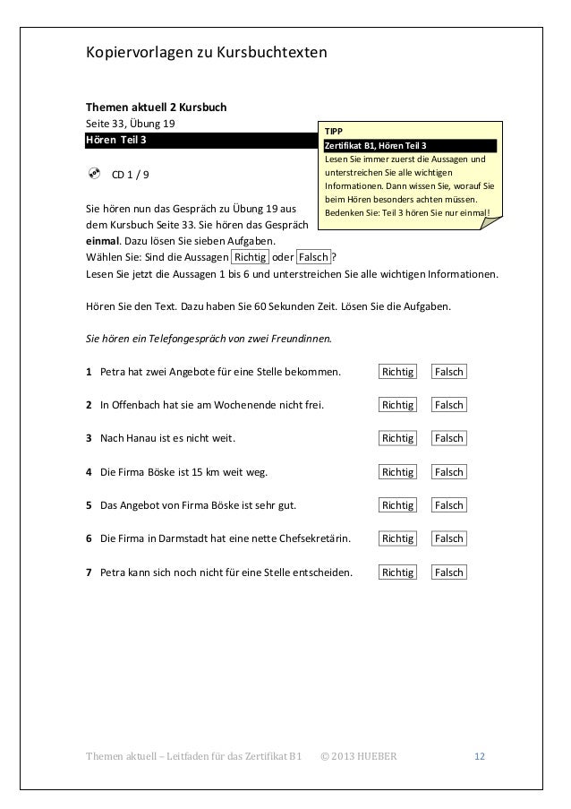 Tha Zertifikat B1 Leitfaden