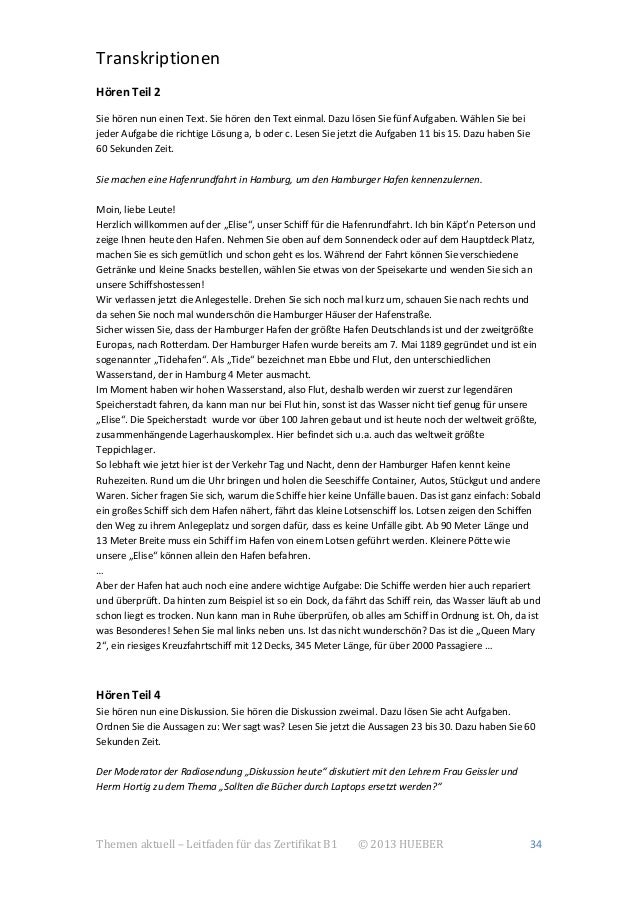 Tha Zertifikat B1 Leitfaden