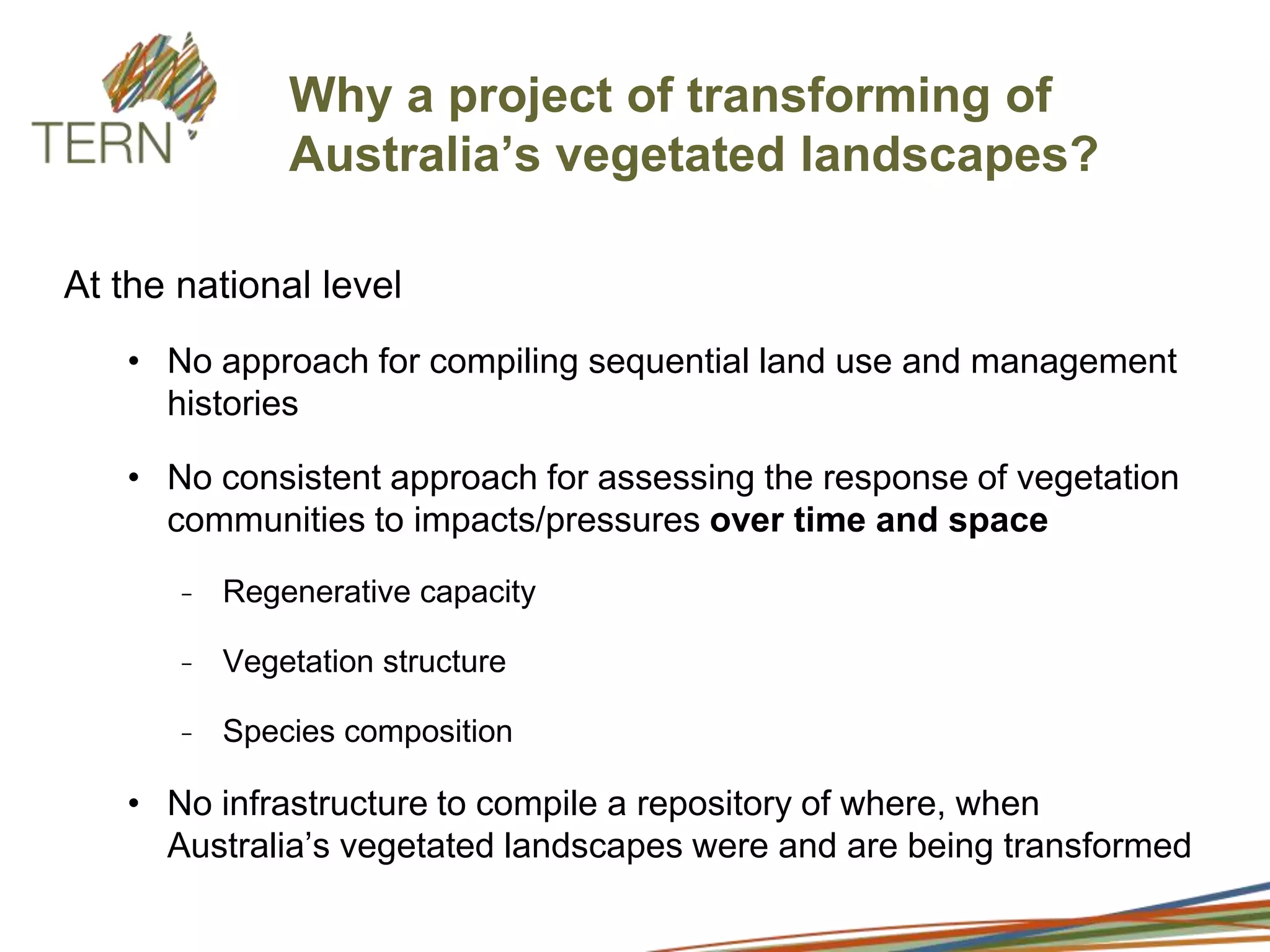 Drivers for this information?Public & private NRM agencies