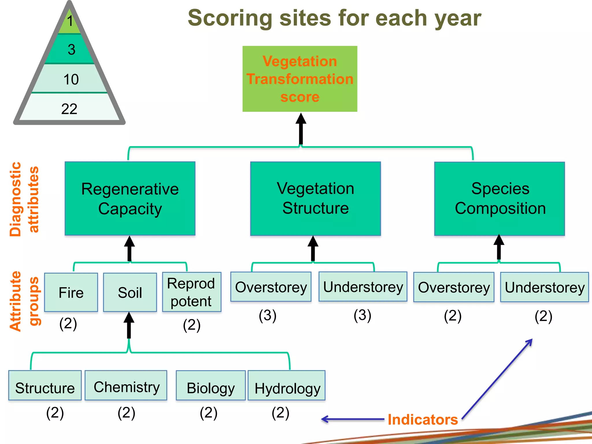 Scoring survey sites relative to benchmark sites e.g. BioCondition, Habitat Hectares etc