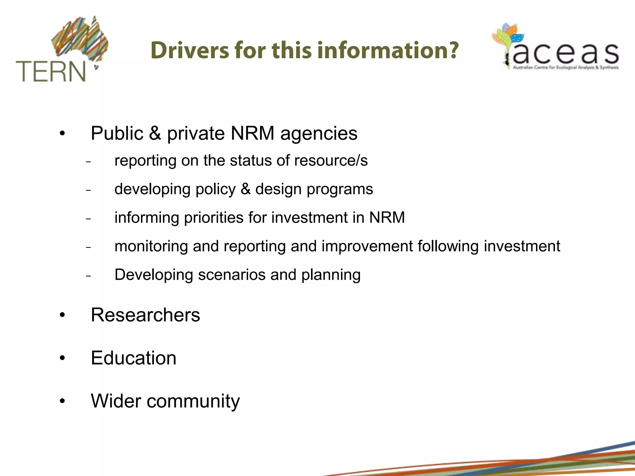 Where to from hereTERN facilities interaction