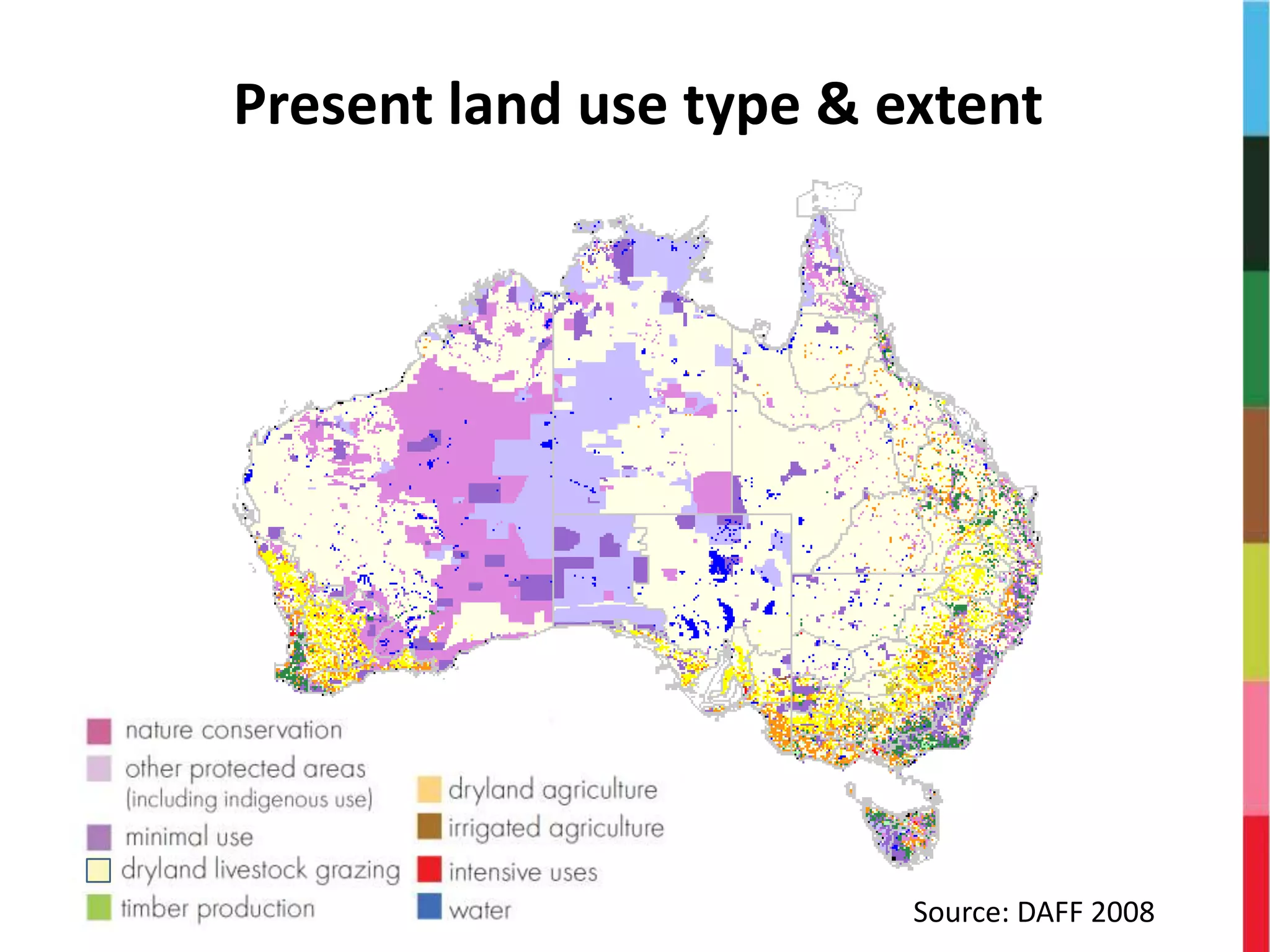 Present land use type & extent
Source: DAFF 2008
 